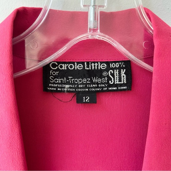 vintage Carole Little for Saint-Tropez West 100% silk button down blouse - Picture 4 of 8